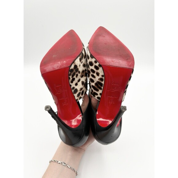 Christian Louboutin Leopard Print Calf Hair Corsita Booties 100mm Sz EU 36.5 - Picture 11 of 14